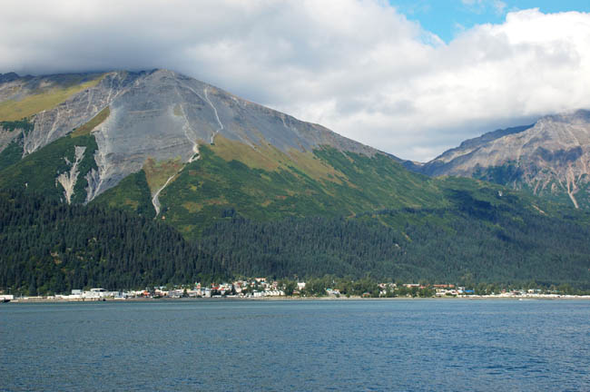 boat looking back at Seward