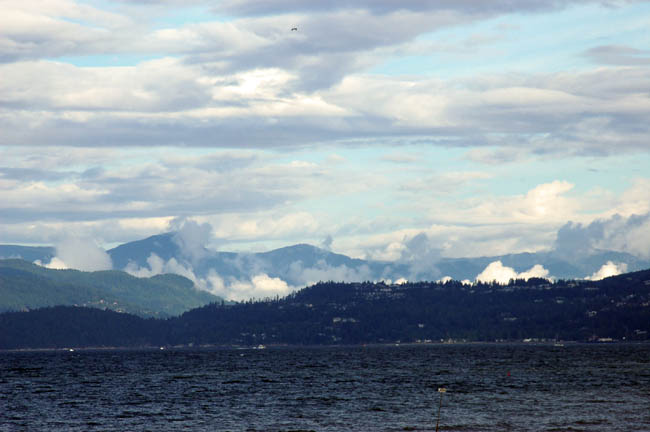 across the water