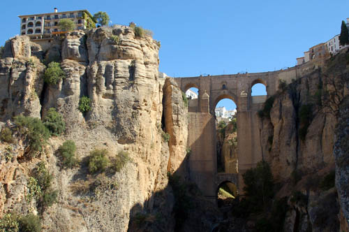 Ronda-Parador and New Bridge from gorge